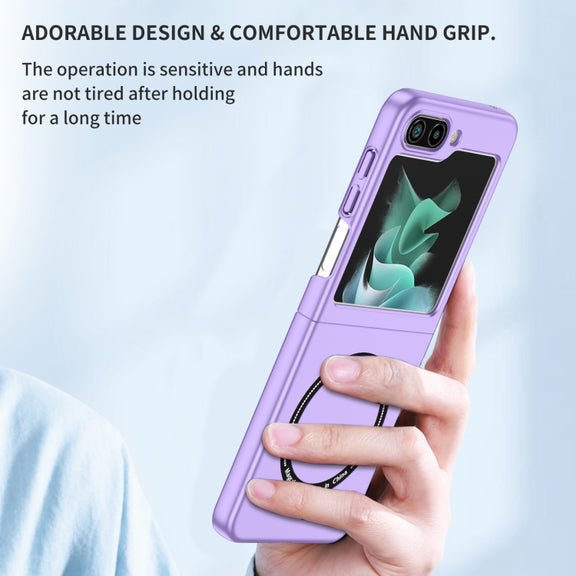 For Samsung Galaxy Z Flip5 5G Magsafe Magnetic Folding PC Phone Case(Purple)