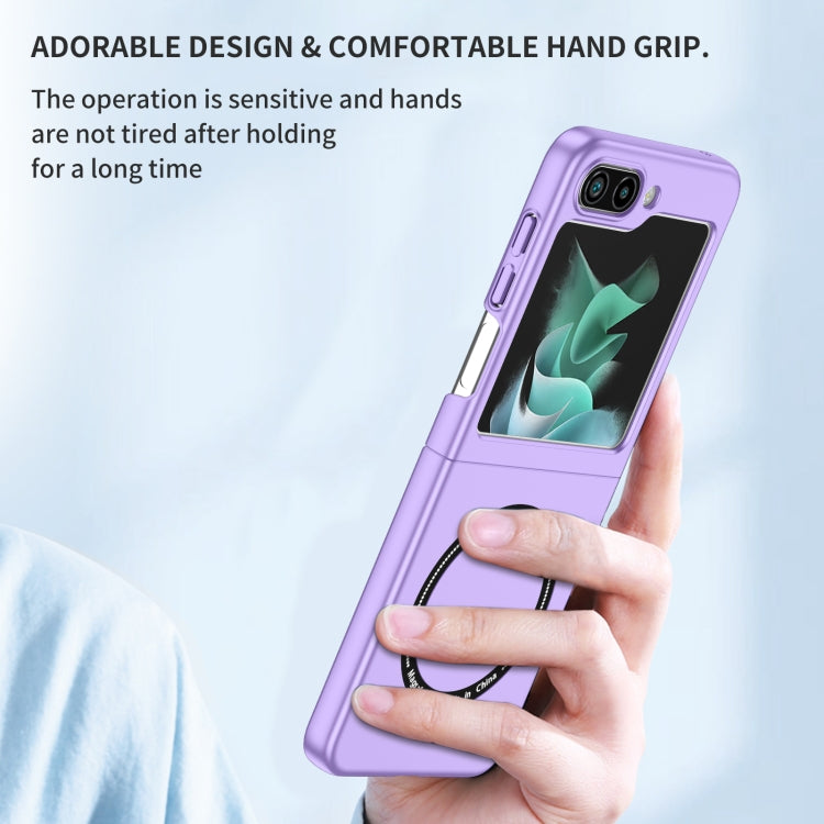 For Samsung Galaxy Z Flip5 5G Magsafe Magnetic Folding PC Phone Case(Purple)