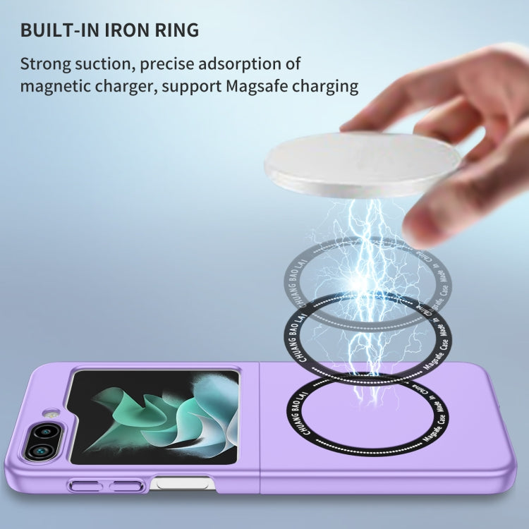 For Samsung Galaxy Z Flip5 5G Magsafe Magnetic Folding PC Phone Case(Purple)