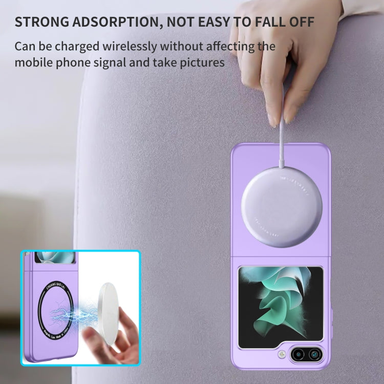 For Samsung Galaxy Z Flip5 5G Magsafe Magnetic Folding PC Phone Case(Purple)