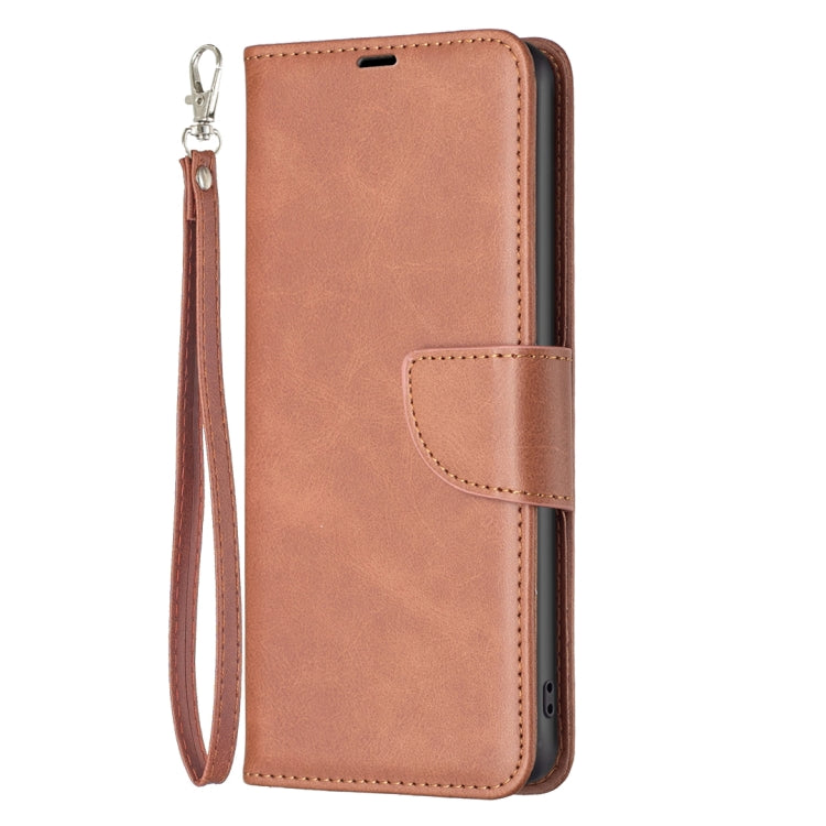 For iPhone 16 Lambskin Texture Pure Color Flip Leather Phone Case(Brown)