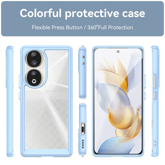 For Honor 80 Colorful Series Acrylic Hybrid TPU Phone Case(Blue)