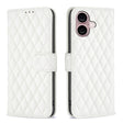 For iPhone 16 Plus Diamond Lattice Wallet Flip Leather Phone Case(White) - iPhone 16 Plus Cases by PMC TechLife | Online Shopping South Africa | PMC TechLife | Buy Now Pay Later Mobicred