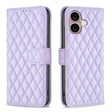 For iPhone 16 Plus Diamond Lattice Wallet Flip Leather Phone Case(Purple) - iPhone 16 Plus Cases by PMC TechLife | Online Shopping South Africa | PMC TechLife | Buy Now Pay Later Mobicred