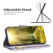 For iPhone 16 Diamond Lattice Zipper Wallet Leather Flip Phone Case(Purple)