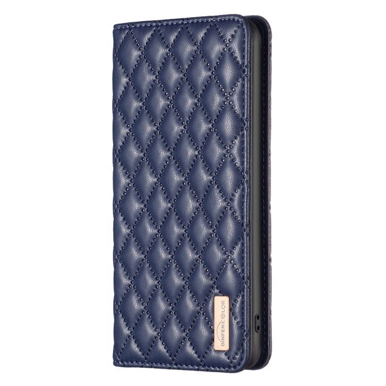 For iPhone 16 Pro Max Diamond Lattice Magnetic Leather Flip Phone Case(Blue)