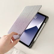 For iPad Air 11 2025 / 2024 / Pro 11 Gradient Glitter Magnetic Split Leather Tablet Case(Purple)