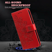 For Google Pixel 9 Pro 7-petal Flowers Embossing Leather Phone Case(Red)