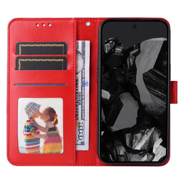 For Google Pixel 9 Pro Embossed Sunflower Leather Phone Case(Red)