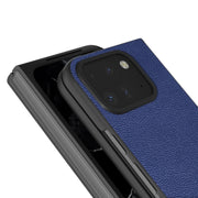 For Google Pixel 9 Pro Fold ABEEL Black Edge Genuine Leather Mino Phone Case(Royal Blue)