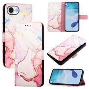 For iPhone 16e PT003 Marble Pattern Flip Leather Phone Case(Rose Gold)
