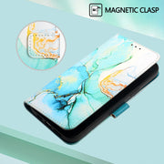 For iPhone 16e PT003 Marble Pattern Flip Leather Phone Case(Green)