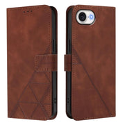 For iPhone 16e Crossbody 3D Embossed Flip Leather Phone Case(Brown)