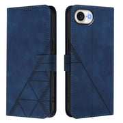 For iPhone 16e Crossbody 3D Embossed Flip Leather Phone Case(Blue)