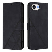 For iPhone 16e Crossbody 3D Embossed Flip Leather Phone Case(Black)