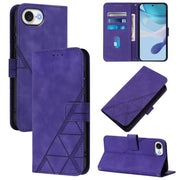 For iPhone 16e Crossbody 3D Embossed Flip Leather Phone Case(Purple)
