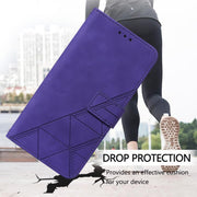 For iPhone 16e Crossbody 3D Embossed Flip Leather Phone Case(Purple)