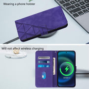 For iPhone 16e Crossbody 3D Embossed Flip Leather Phone Case(Purple)