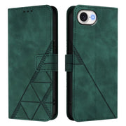 For iPhone 16e Crossbody 3D Embossed Flip Leather Phone Case(Dark Green)