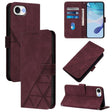 For iPhone 16e Crossbody 3D Embossed Flip Leather Phone Case(Wine Red) - iPhone 16e Cases by PMC TechLife | Online Shopping South Africa | PMC TechLife | Buy Now Pay Later Mobicred