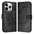 For iPhone 16 Pro Embossed Butterfly Leather Phone Case(Black) - iPhone 16 Pro Cases by PMC TechLife | Online Shopping South Africa | PMC TechLife | Buy Now Pay Later Mobicred