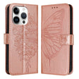 For iPhone 16 Pro Embossed Butterfly Leather Phone Case(Rose Gold) - iPhone 16 Pro Cases by PMC TechLife | Online Shopping South Africa | PMC TechLife | Buy Now Pay Later Mobicred