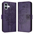For iPhone 16 Plus Embossed Butterfly Leather Phone Case(Dark Purple) - iPhone 16 Plus Cases by PMC TechLife | Online Shopping South Africa | PMC TechLife | Buy Now Pay Later Mobicred