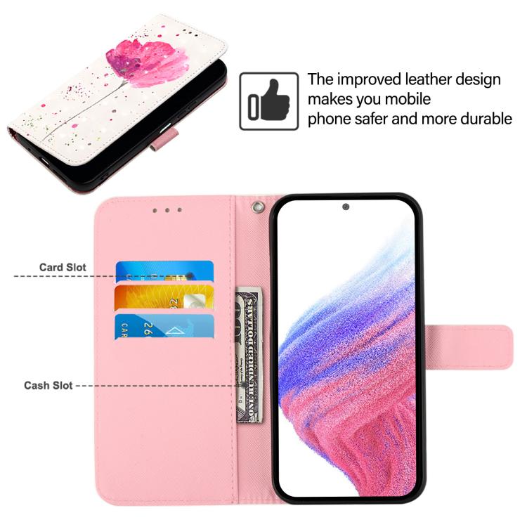 For iPhone 16e 3D Painting Horizontal Flip Leather Phone Case(Flower)