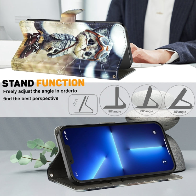 For Google Pixel 9 Pro 3D Painted Pattern Leather Phone Case(Naughty Cat)