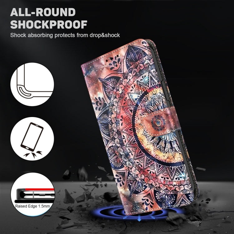 For Google Pixel 9 Pro 3D Painted Pattern Leather Phone Case(Colorful Mandala)