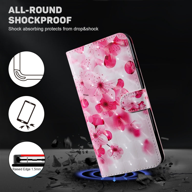 For Google Pixel 9 Pro 3D Painted Pattern Leather Phone Case(Red Flower)