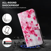 For Google Pixel 9 Pro 3D Painted Pattern Leather Phone Case(Red Flower)