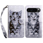 For Google Pixel 9 Pro 3D Painted Pattern Leather Phone Case(Smile Cat)