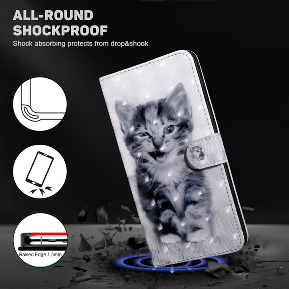 For Google Pixel 9 Pro 3D Painted Pattern Leather Phone Case(Smile Cat)