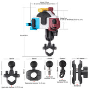 MOTOSLG Crab Motorcycle Phone Clamp Bracket U-Type Headbar Mount(Yellow Blue White)