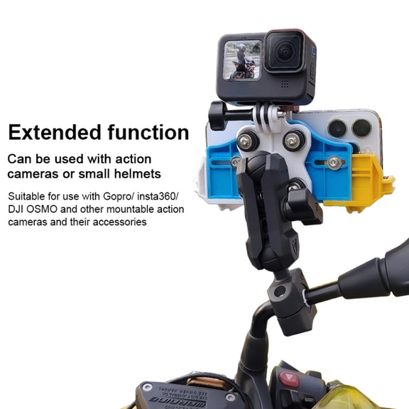 MOTOSLG Crab Motorcycle Phone Clamp Bracket M10 Ballhead Mount(Yellow Blue White)