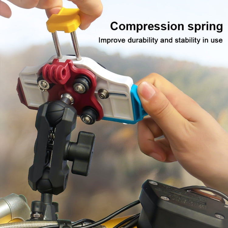 MOTOSLG Crab Motorcycle Phone Clamp Bracket M10 Ballhead Mount(Yellow Blue White)