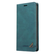 For Xiaomi Redmi Note 13 Pro+ Skin Feel Anti-theft Brush Horizontal Flip Leather Case with Holder(Blue)