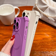 For iPhone 16 Pro Four Corner Shockproof Skin Feel MagSafe Magnetic Phone Case(Black)