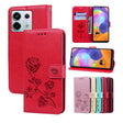 For Xiaomi Redmi Note 13 4G Rose Embossed Flip PU Leather Phone Case(Red) - Note 13 Cases by PMC TechLife | Online Shopping South Africa | PMC TechLife | Buy Now Pay Later Mobicred