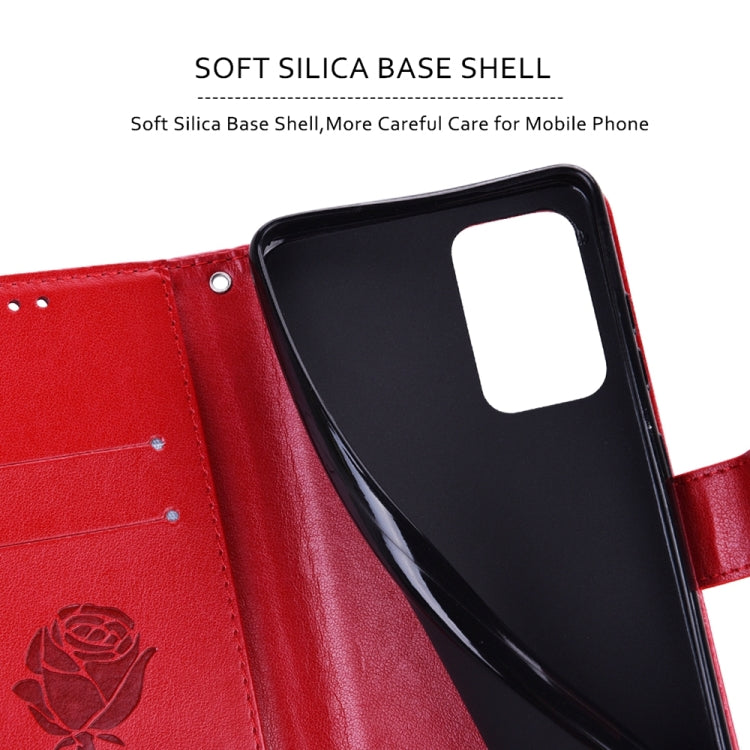 For Xiaomi Redmi Note 13 Pro 5G / Poco X6 Rose Embossed Flip PU Leather Phone Case(Red)