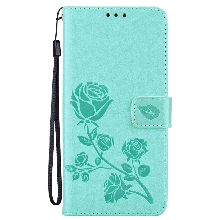 For Xiaomi Redmi Note 12 Pro 5G Global Rose Embossed Flip PU Leather Phone Case(Green)