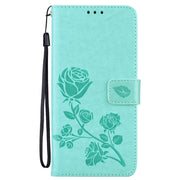 For Xiaomi Redmi Note 12 Pro 5G Global Rose Embossed Flip PU Leather Phone Case(Green)