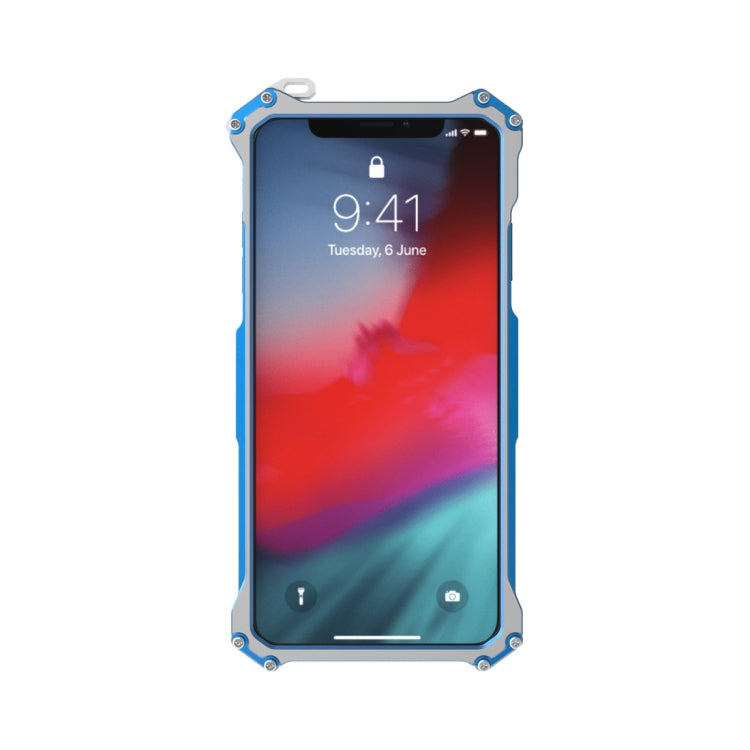 For iPhone XS Max R-JUST Shockproof Armor Metal Protective Case(Blue)
