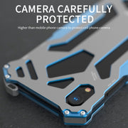 For iPhone XS Max R-JUST Shockproof Armor Metal Protective Case(Blue)