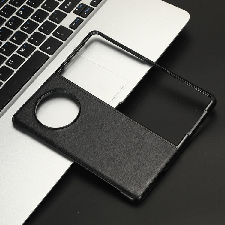 For Tecno Phantom V Fold Litchi Texture Back Cover Phone Case(Black)