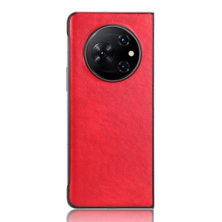 For Tecno Phantom V Fold Litchi Texture Back Cover Phone Case(Red)