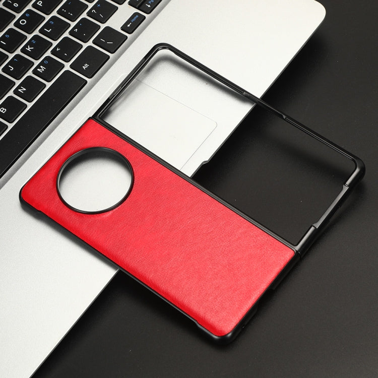 For Tecno Phantom V Fold Litchi Texture Back Cover Phone Case(Red)