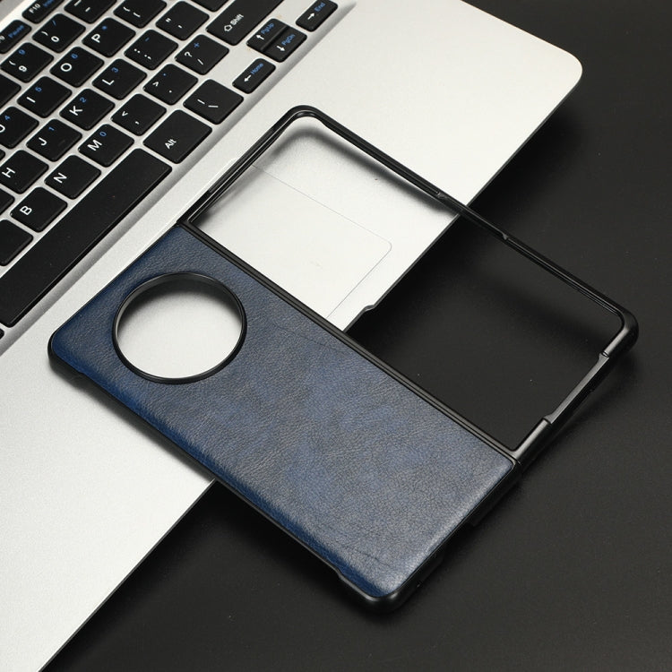 For Tecno Phantom V Fold Litchi Texture Back Cover Phone Case(Blue)