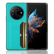 For Tecno Phantom V Fold Litchi Texture Card Slots Back Cover Phone Case(Green)